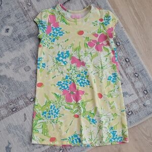 Lilly Pulitzer Girls Yellow Floral Dress SzM (6-7)